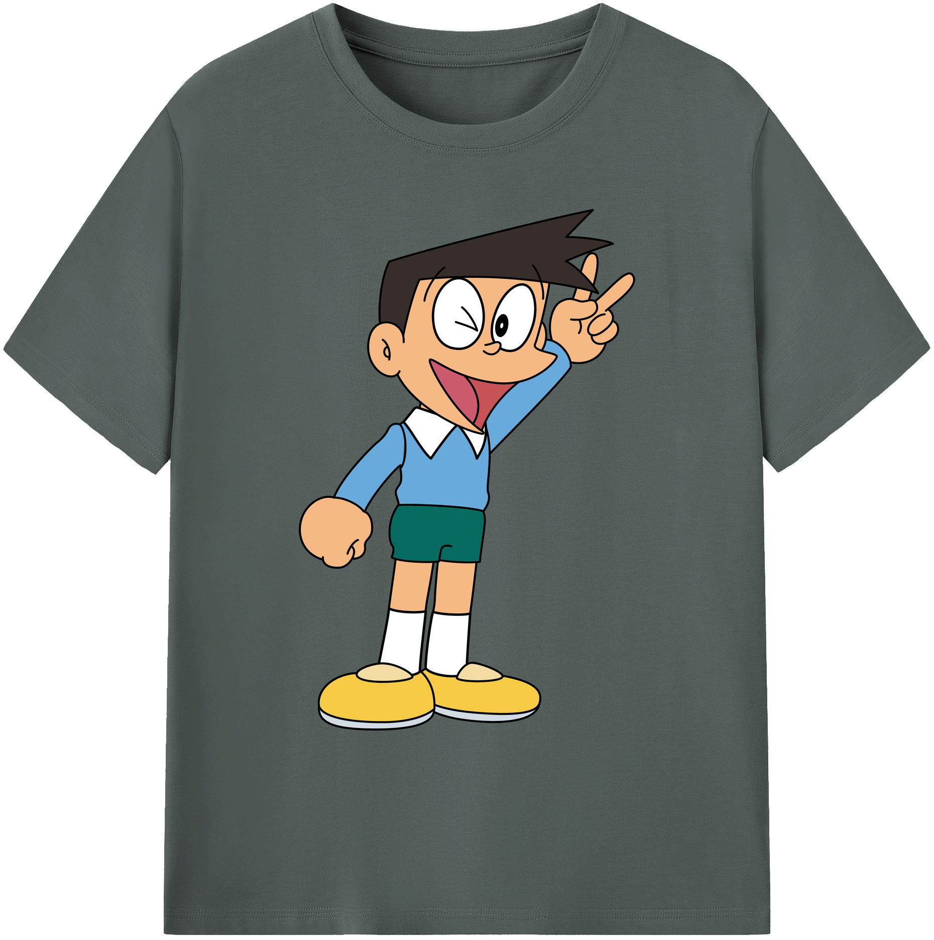 （画像用） ドラえもん 骨川 スネ夫 Doraemon Honekawa Suneo 綿100％ メンズ半袖Tシャツ｜肌触りやわらか＆通気性